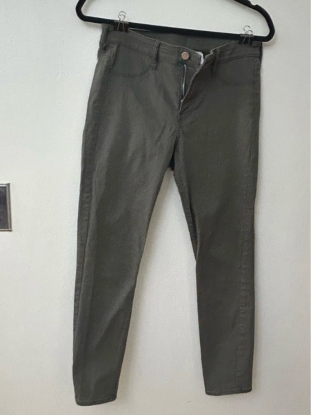 H&M olive green Skinny Ankle regular waist Denim Pants size 29